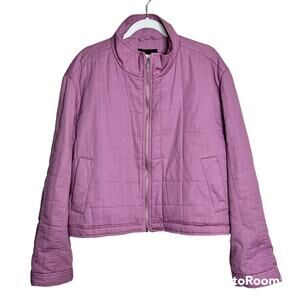 Sam Edelman Washed Cotton Quilted Jacket in Dusty Rose Size XL NWT flawed